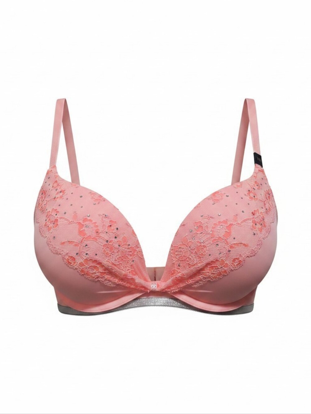Victoria's Secret Dream Angels Pink Coral Lace Padded Demi Bra 38C NWT